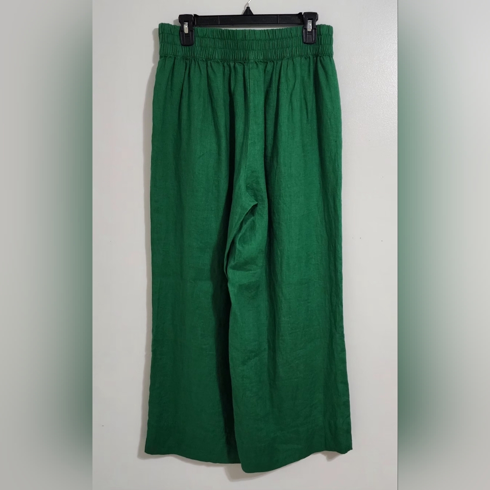 LOFT Beach 100% Linen Wide Leg Pants Size M Casual Coastal Resort Boho Vacation - Picture 4 of 12